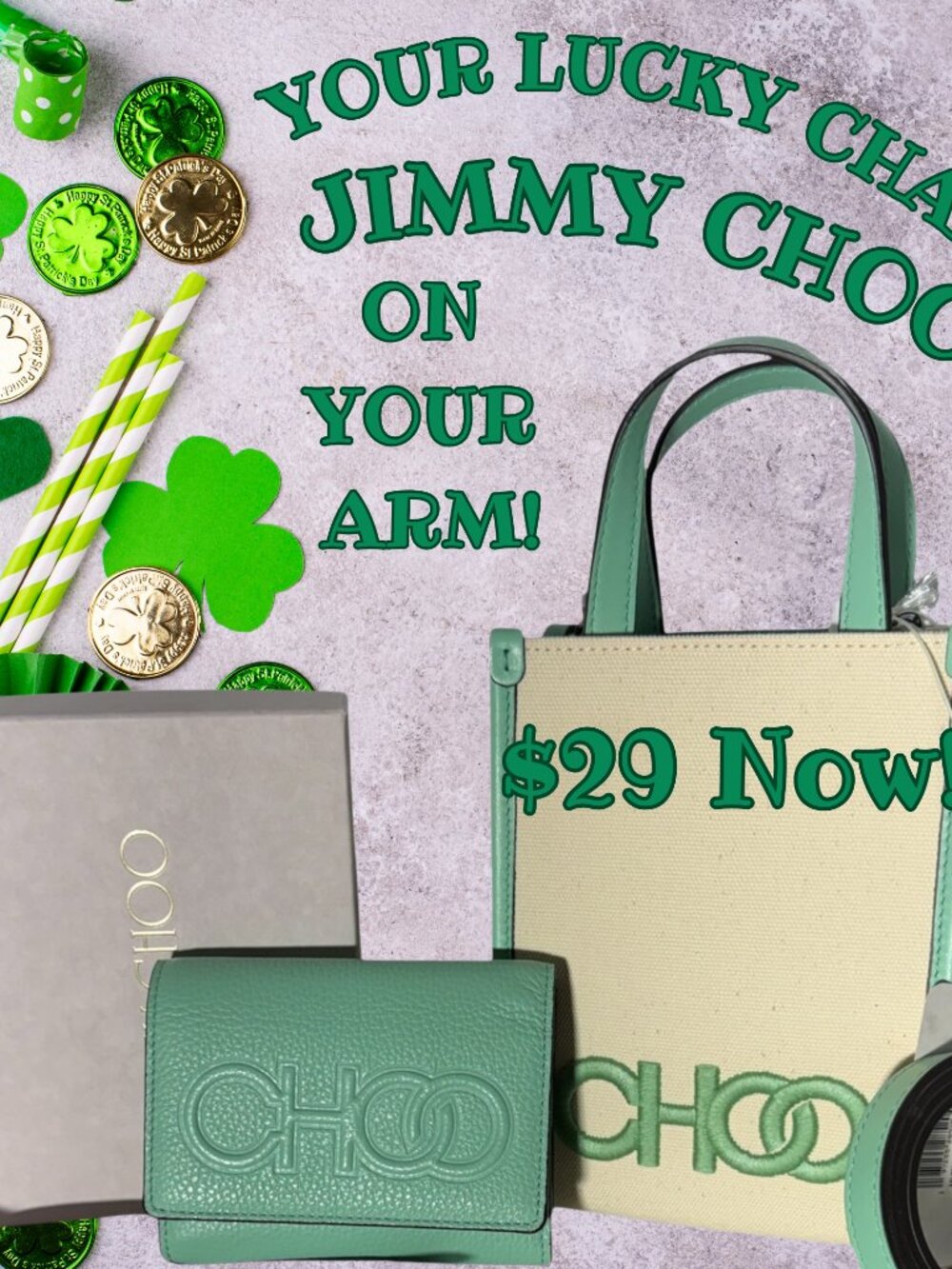 JIMMY CHOO BAG & WALLET ENTRY WITH BAG CHARM OR BEAUTY PRODUCT